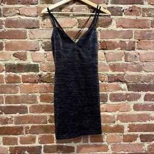 Lulu's Strappy Back Shimmer Metallic Dress Size Medium